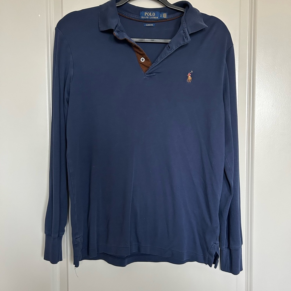 Polo by Ralph Lauren Men's Long-Sleeve Navy Soft Touch Polo Shirt